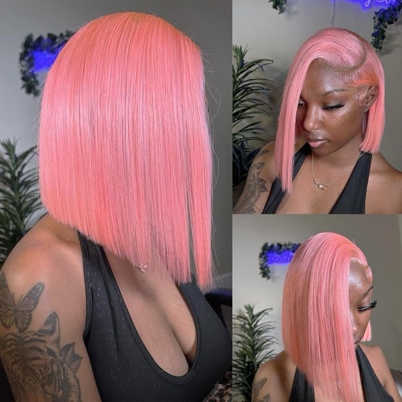 Sleek Pink Bob Wig